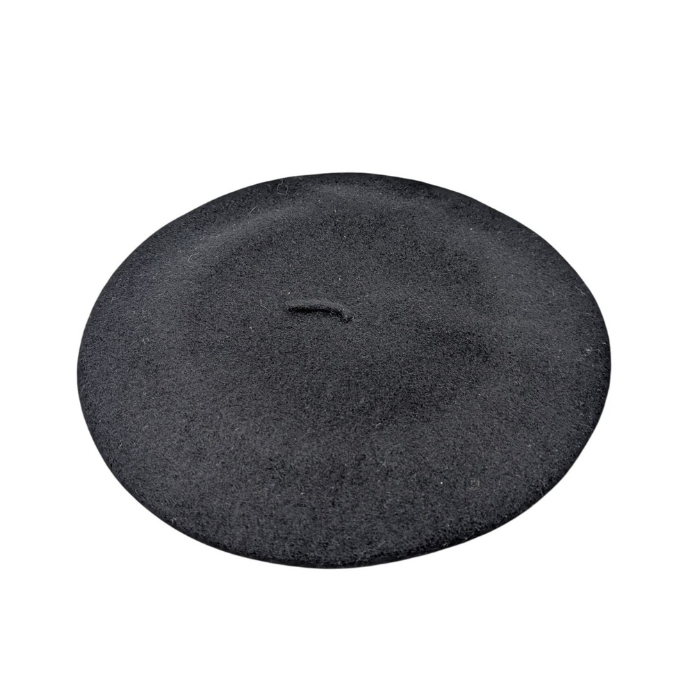 Vintage Y2K GAP Women's Black Lambswool Beret Hat Small/Medium Parisian Euro